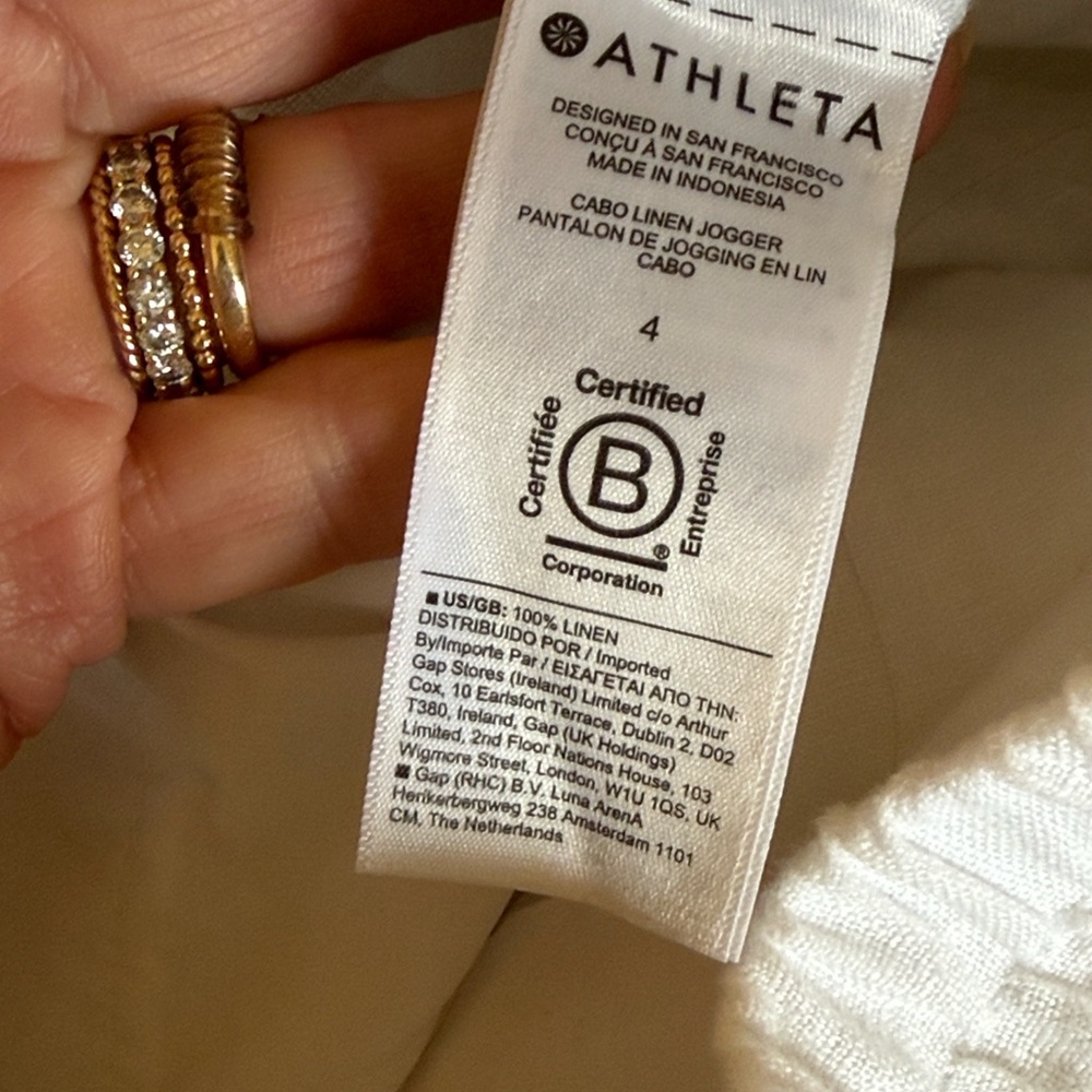 Athleta Cabo White Linen Pull-On Jogger 
Pants Size 4 - Picture 9 of 14